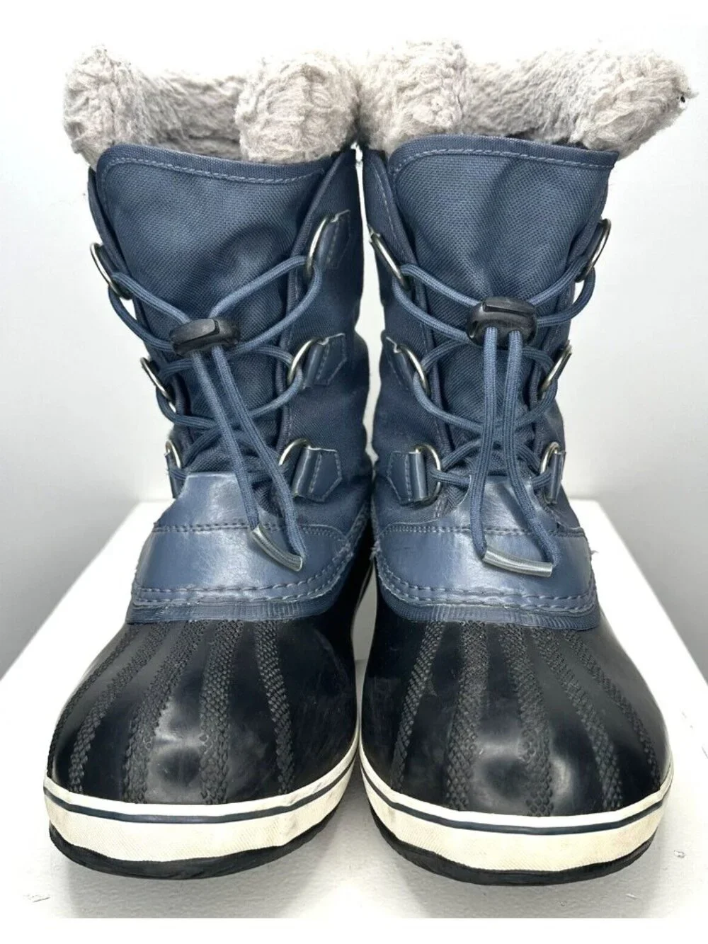 Sorel Yoot Pac Snow Boots Youth 6 Blue Waterproof Faux Fur Warm Winter Unisex
